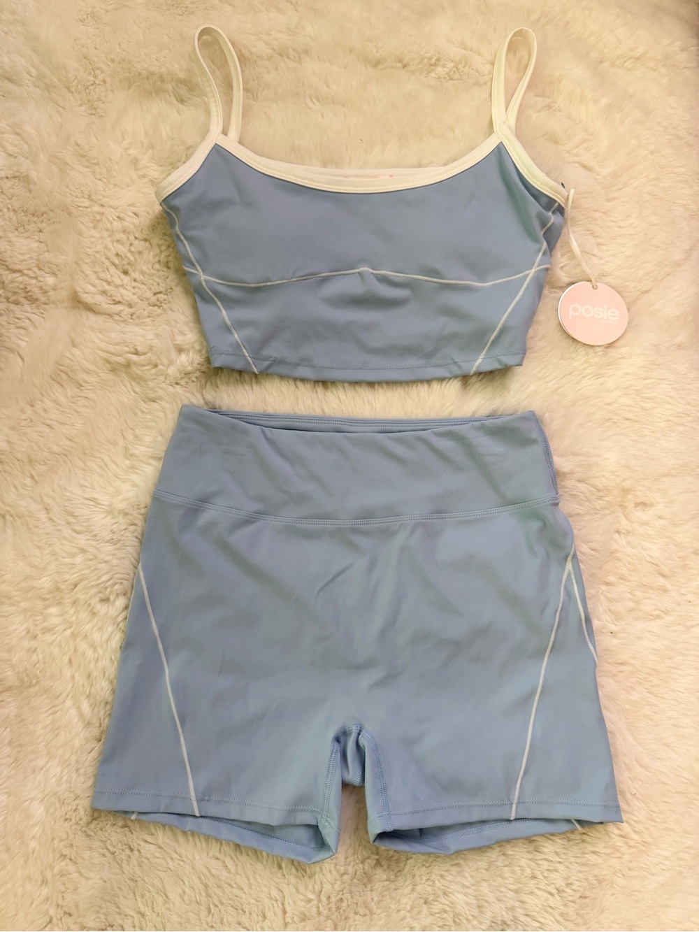 Posie Active Light Blue Two Piece Workout Set